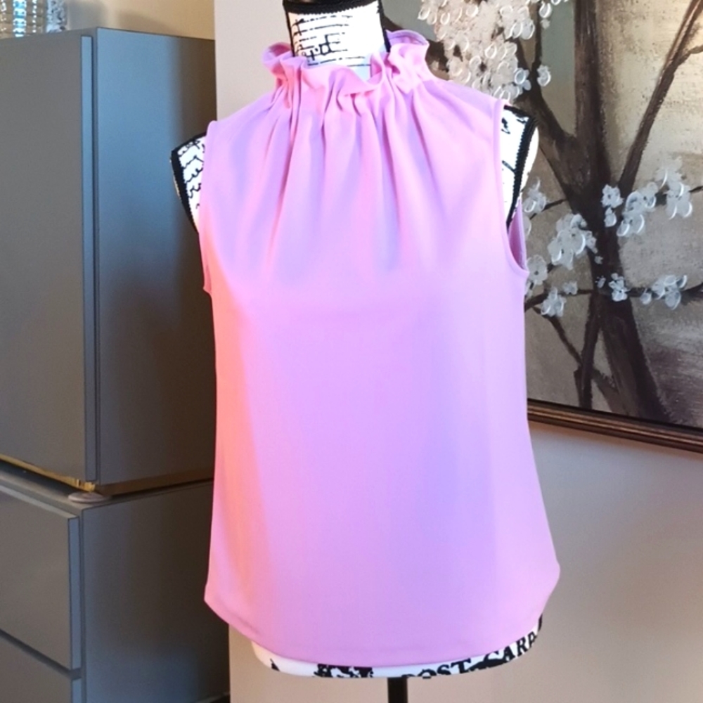 Ann Taylor Sleeveless Blouse With Gathered Neckline